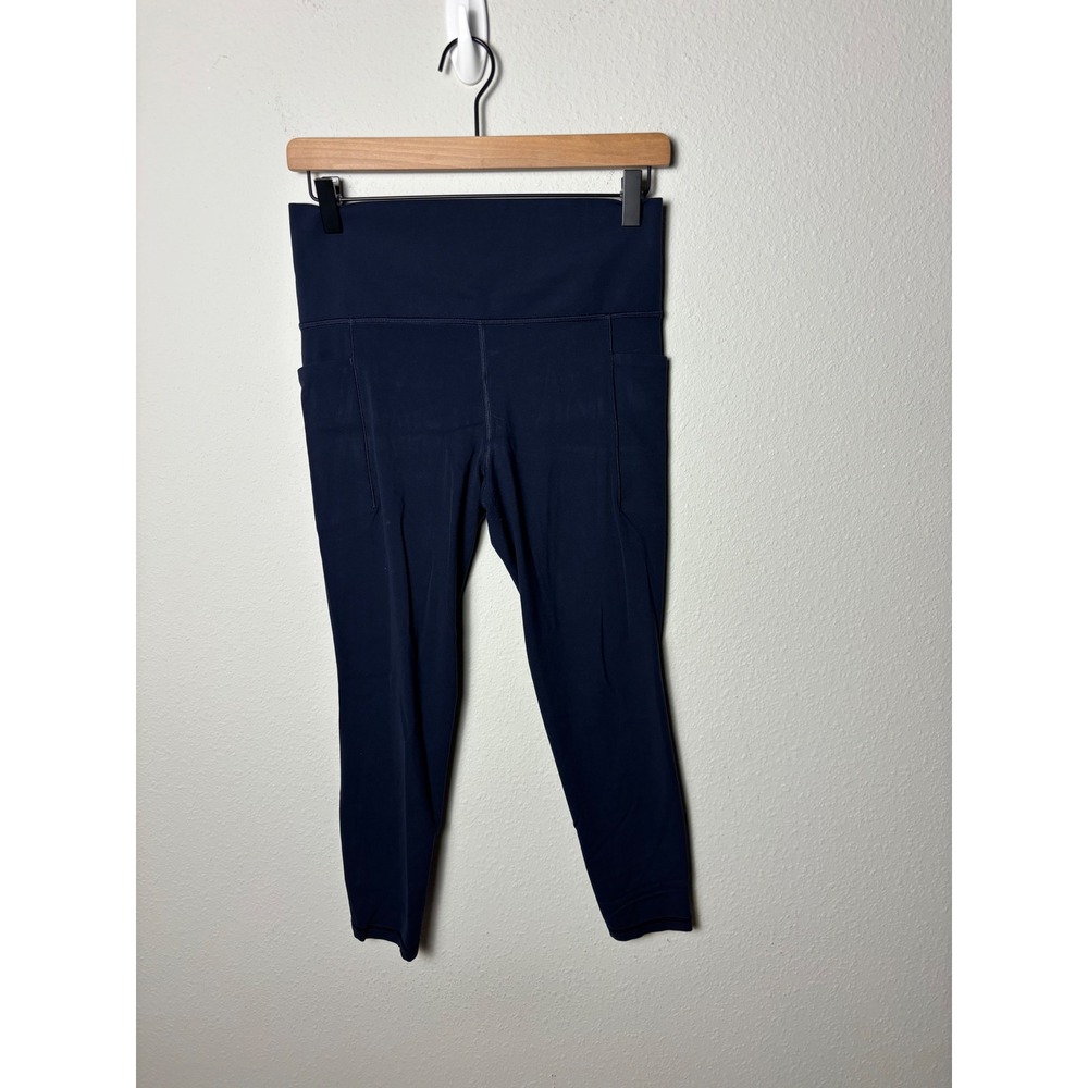 Athleta Salutation Stash Pocket II 7/8 Tight Navy Blue High Rise Leggings M